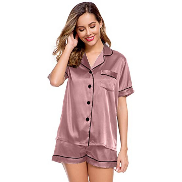 Women's Silk Short Sleeve Pajama Set