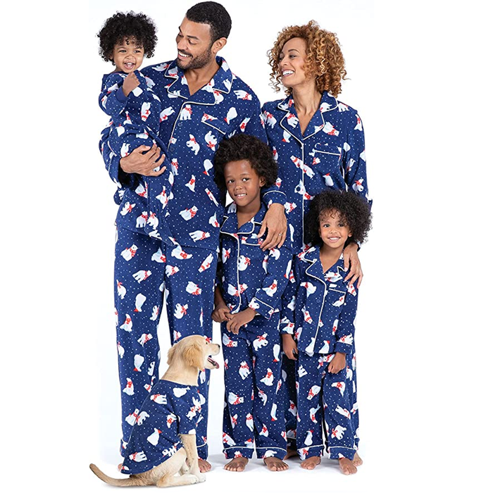 Blue Christmas Pajamas For Family
