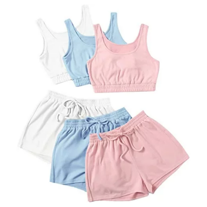 Women's Top and Elastic Waist Shorts