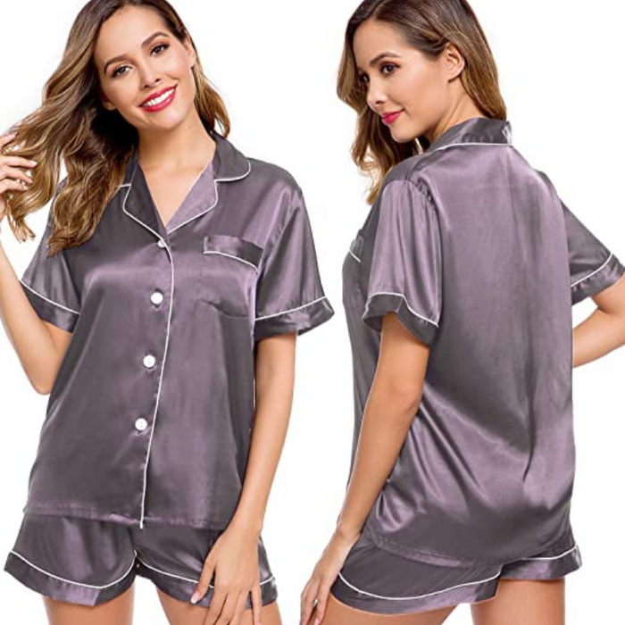 Silk Short Sleeve Pajama Set