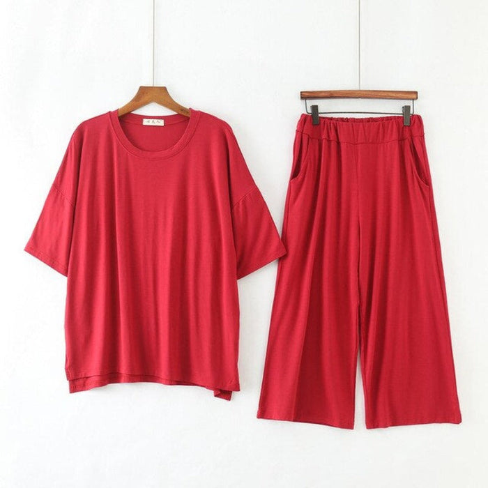 Cotton Pajamas Suit Short-Sleeve Shorts