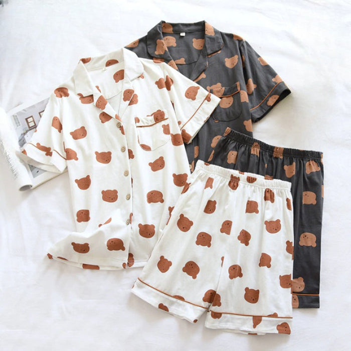 Printed Short Sleeve Pajamas