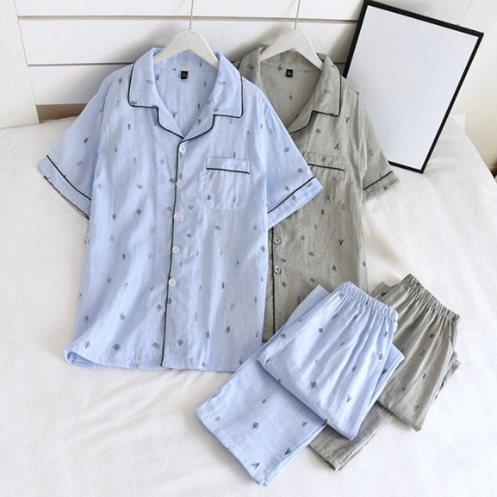 Printed Short Sleeve Pajamas