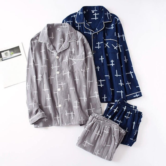 Line Print Pajamas For Men