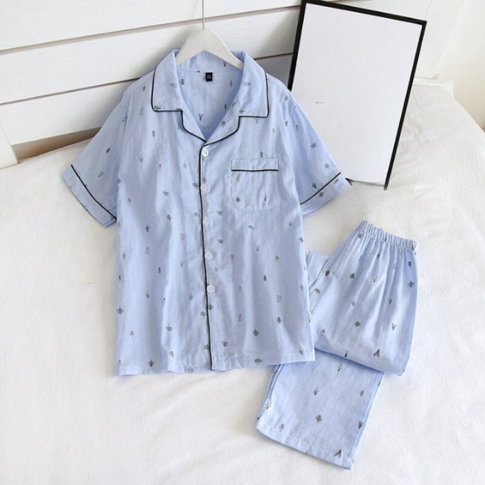 Printed Short Sleeve Pajamas