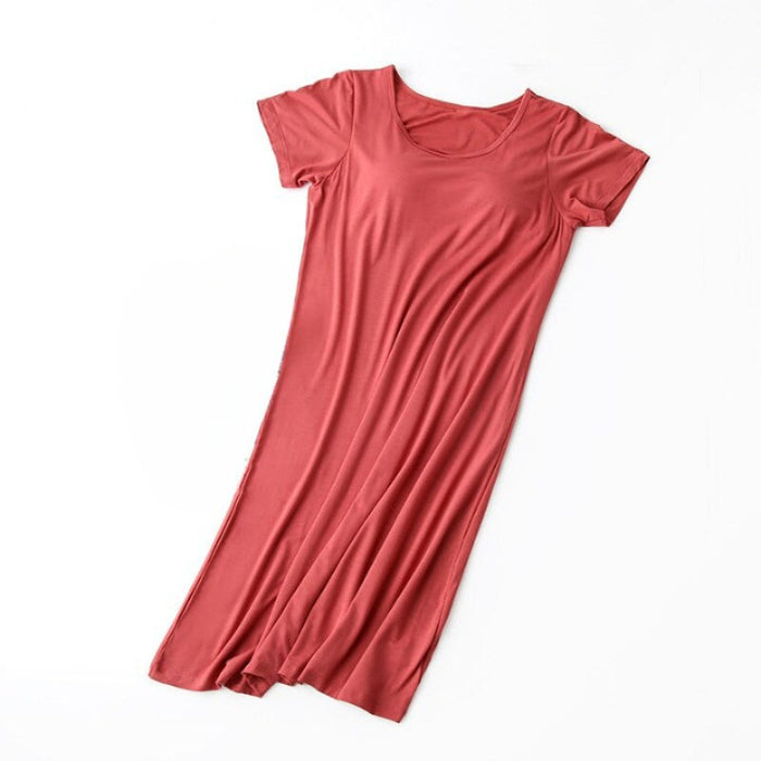 Women's Short Sleeve Long Nightgown