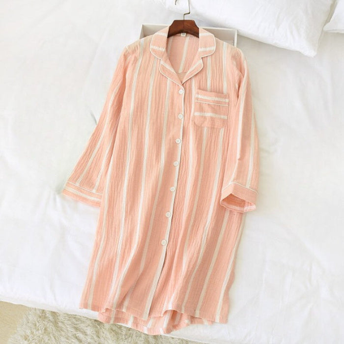 Classic Cotton Striped Nightgown