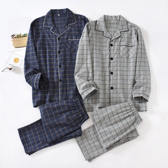 Printed Checks Pattern Men's Pajamas