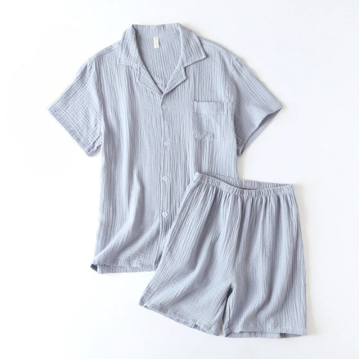 Summer Solid Short Sleeve Pajamas