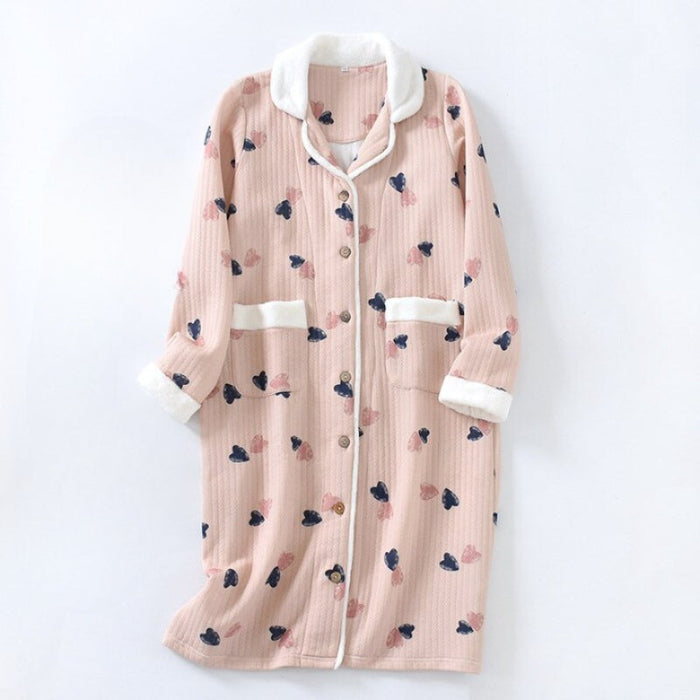 Heart Print Nightgown For Women