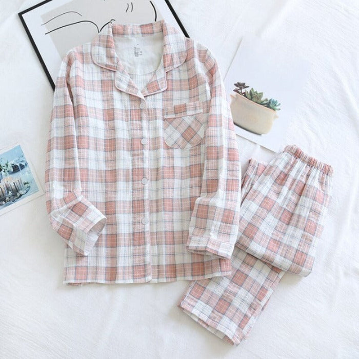 Cotton Crepe Checks Pajamas Set