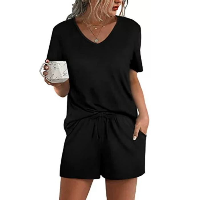 V Neck Pajama Set For Women