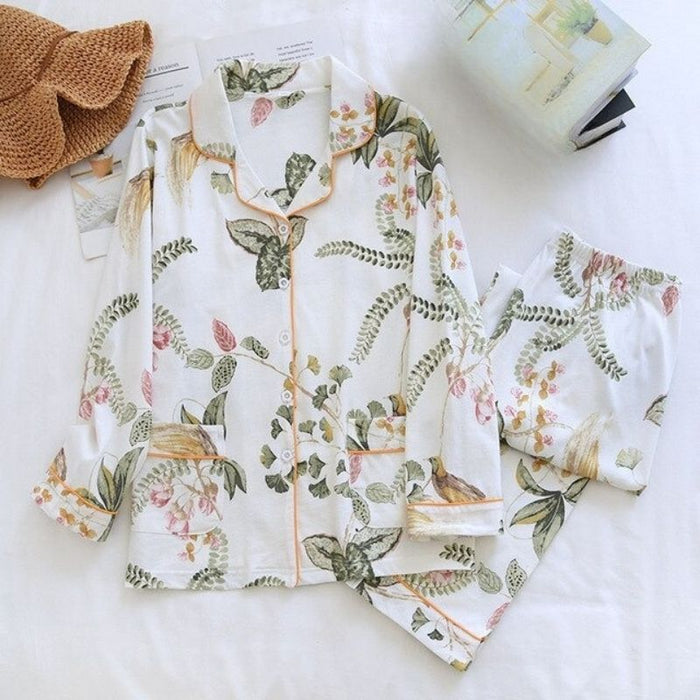 Printed Long Sleeve Pajama Set