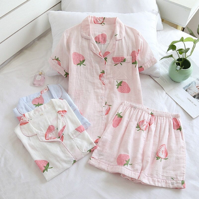 Ladies Strawberry Shorts Suit