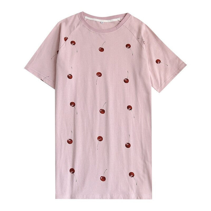 Cotton Short-Sleeved Cute Thin Nightdress