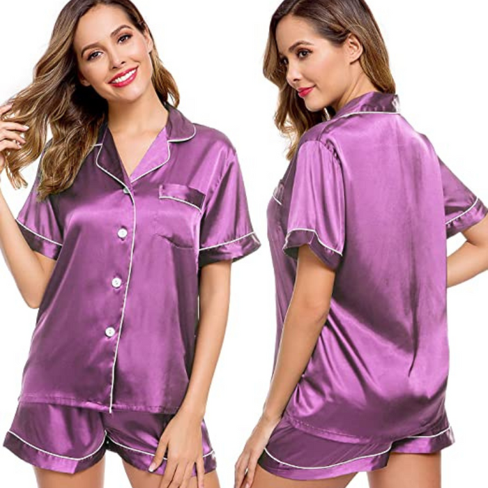 Women's Silk Short Sleeve Pajama Set