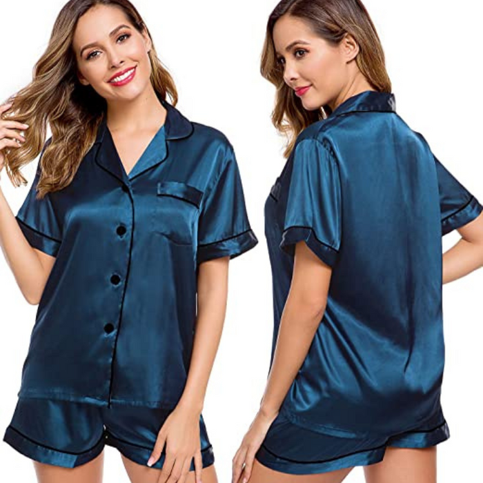 Women's Silk Short Sleeve Pajama Set