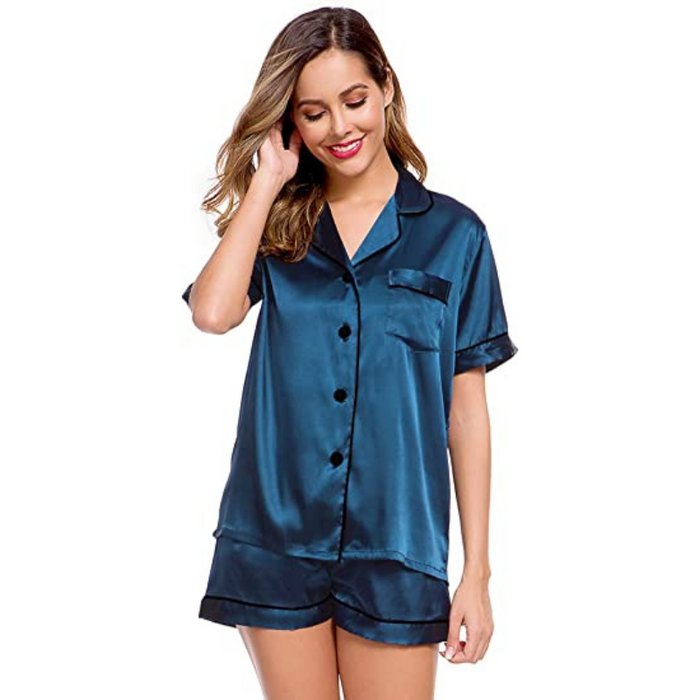 Women's Silk Short Sleeve Pajama Set