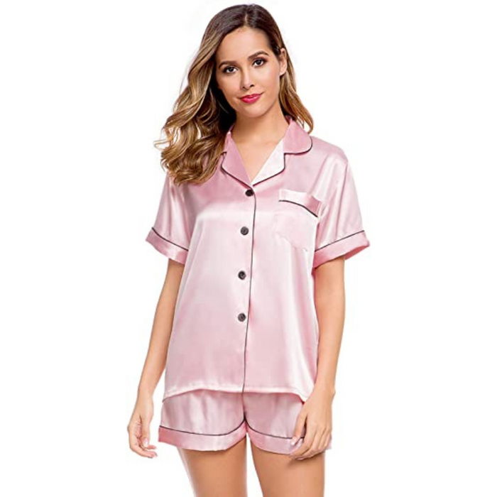 Women's Silk Short Sleeve Pajama Set