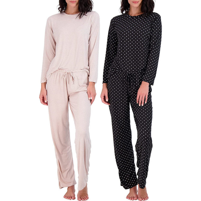 Women's Pajama Set Short And Long Sleeve Top With Pants