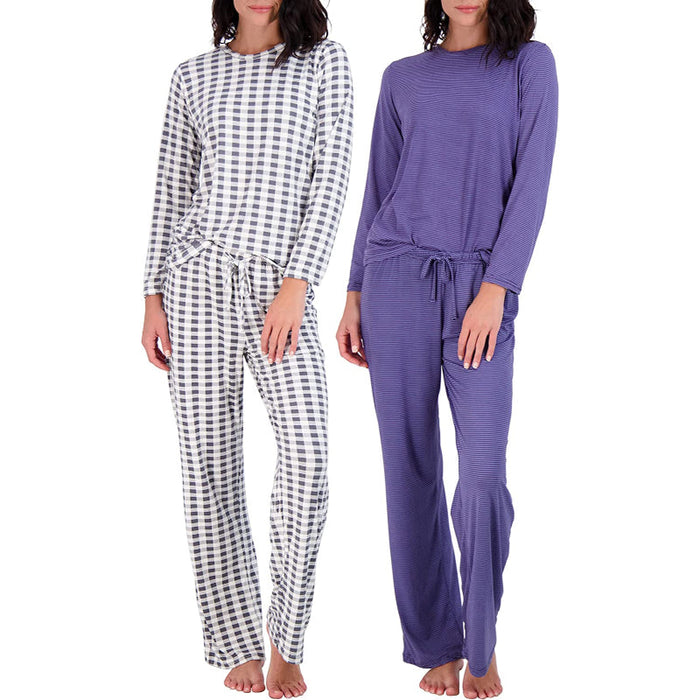 Women's Pajama Set Short And Long Sleeve Top With Pants