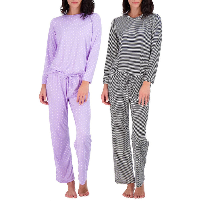 Women's Pajama Set Short And Long Sleeve Top With Pants