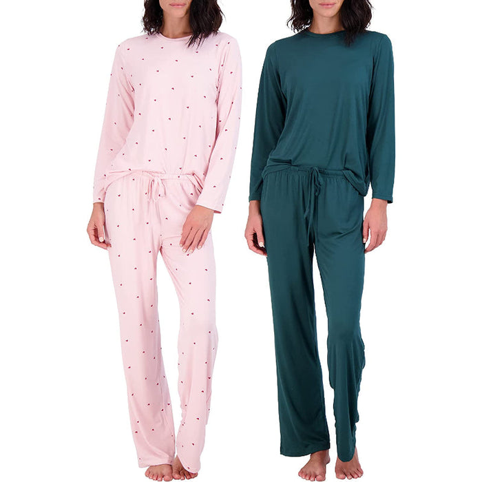 Women's Pajama Set Short And Long Sleeve Top With Pants