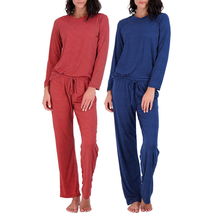 Women's Pajama Set Short And Long Sleeve Top With Pants