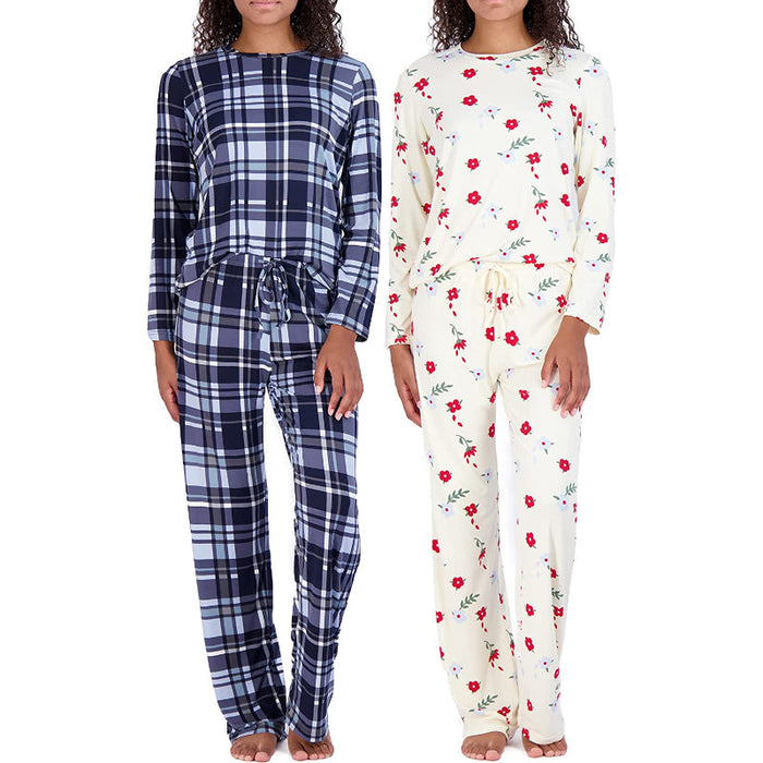 Women's Pajama Set Short And Long Sleeve Top With Pants