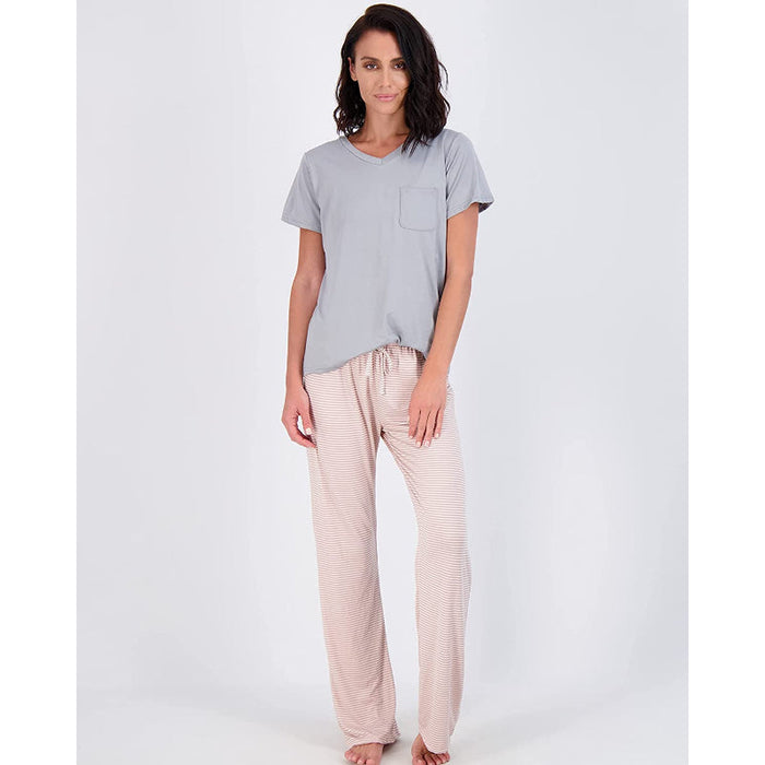 Women's Pajama Set Short And Long Sleeve Top With Pants