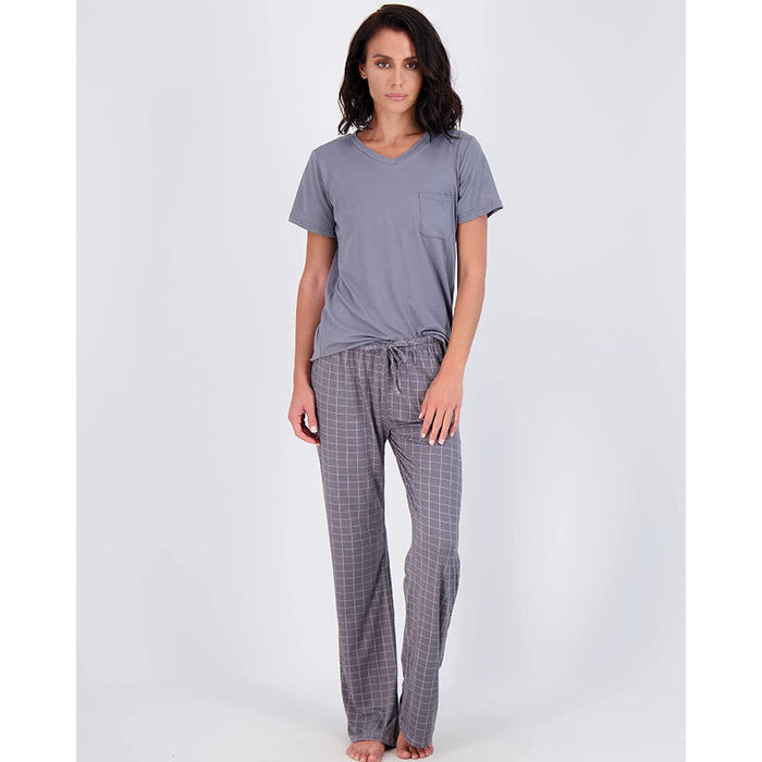 Women's Pajama Set Short And Long Sleeve Top With Pants