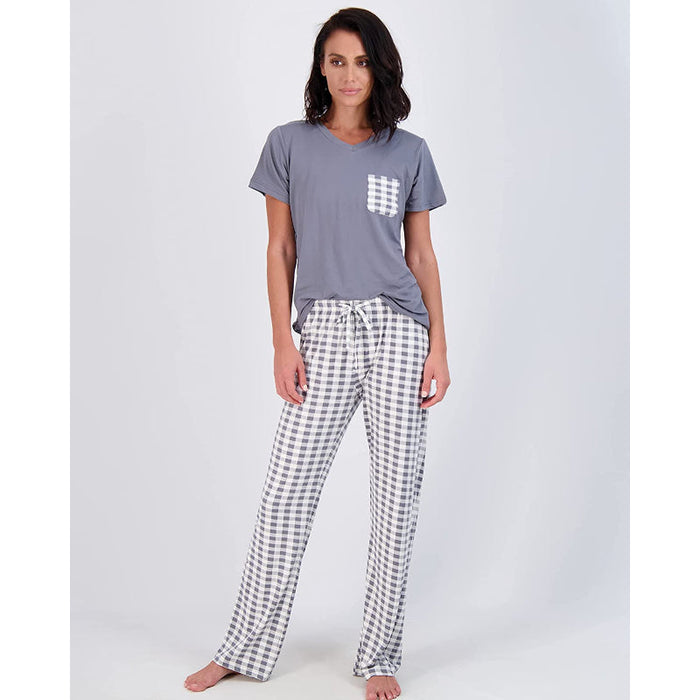 Women's Pajama Set Short And Long Sleeve Top With Pants