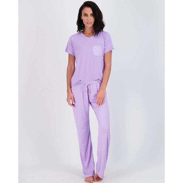 Women's Pajama Set Short And Long Sleeve Top With Pants