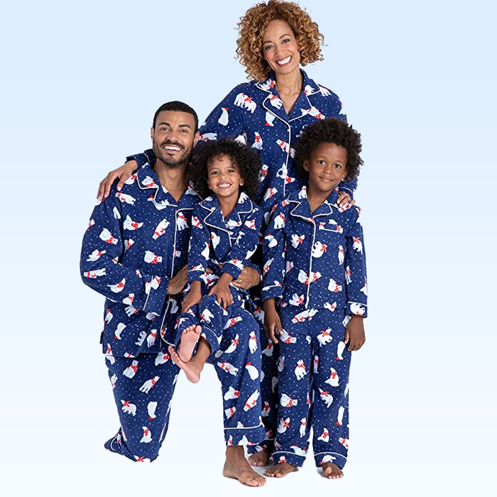Blue Christmas Pajamas For Family