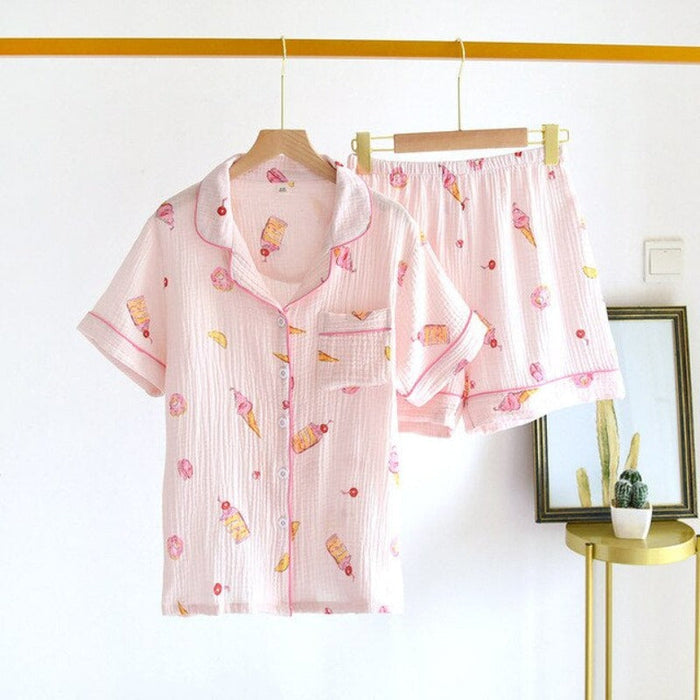 Women's Cotton Crepe Gauze Pajamas