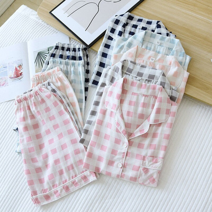 Box Pattern Short Sleeve Pyjamas