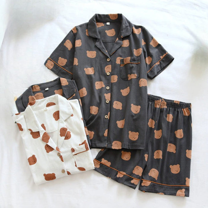 Printed Short Sleeve Pajamas