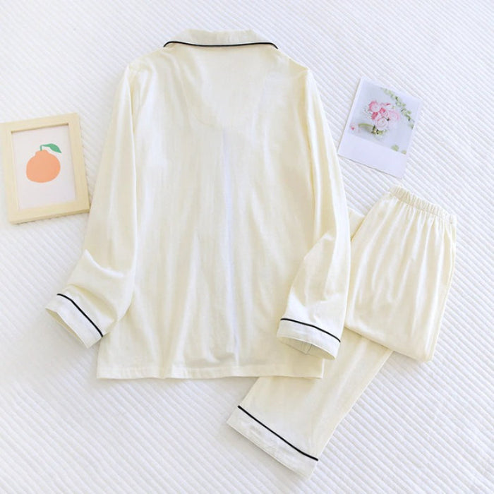 Plain Two-Piece Men's Pajamas Set