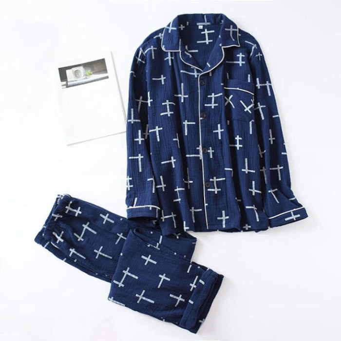 Line Print Pajamas For Men