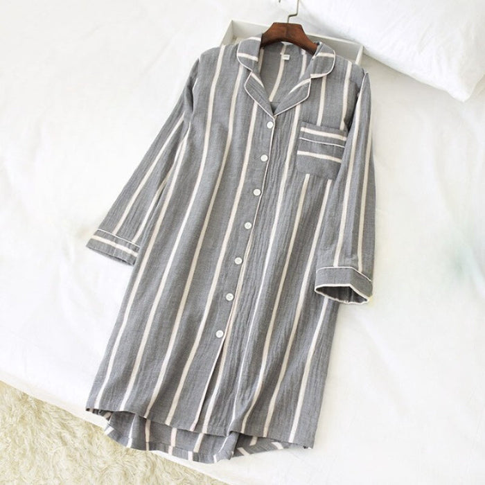 Classic Cotton Striped Nightgown