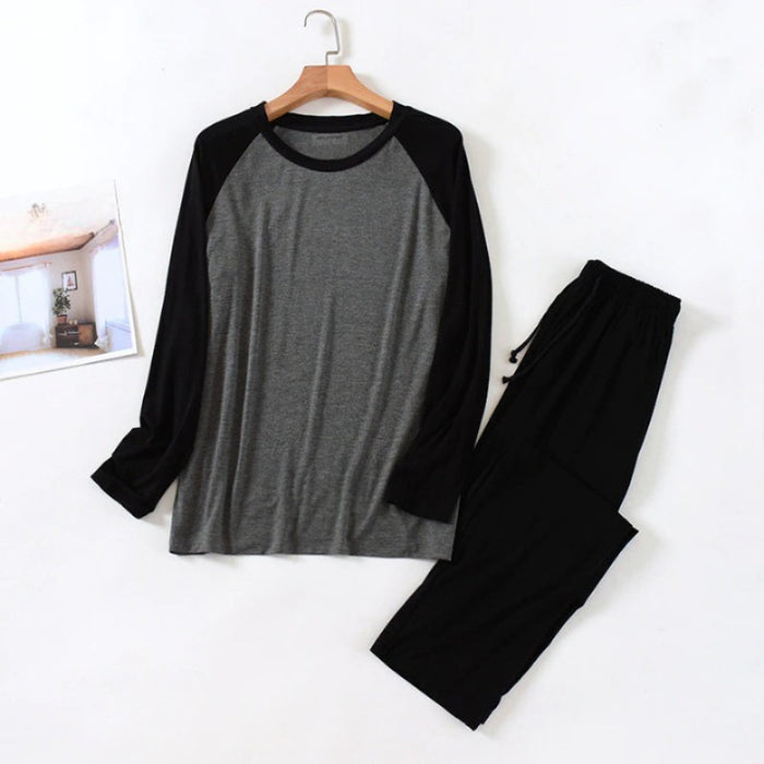 Plain Men's Long-Sleeved Pajamas