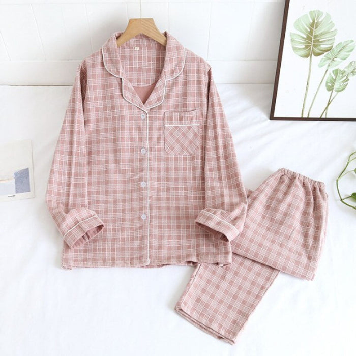 Checks Men's Long-Sleeved Pajamas