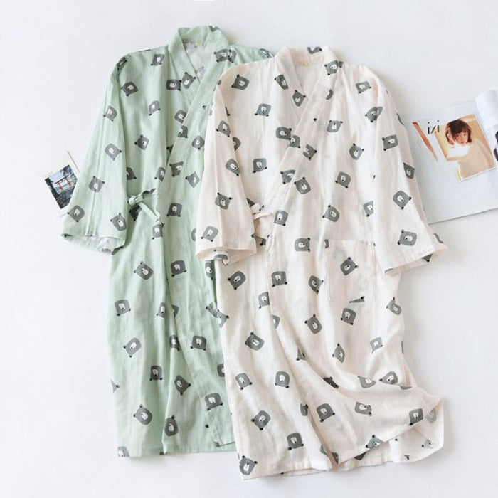 Bear Print Robe For Men