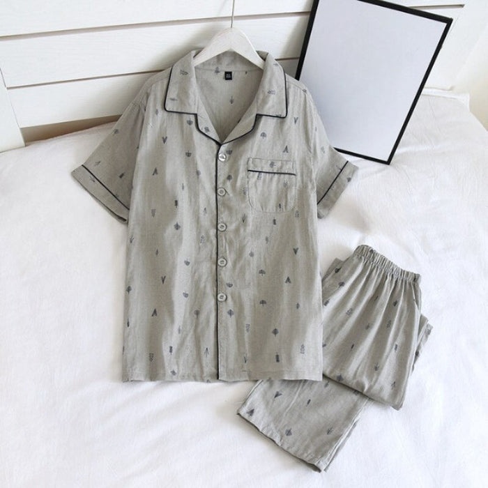 Printed Short Sleeve Pajamas