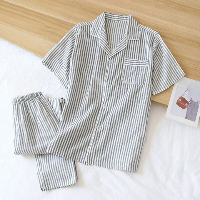 Stripes Printed Short Sleeve Pyjamas