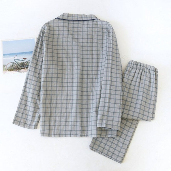 Classic Checks Pattern Men's Pajamas Set