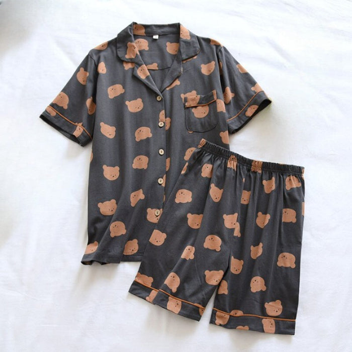 Printed Short Sleeve Pajamas