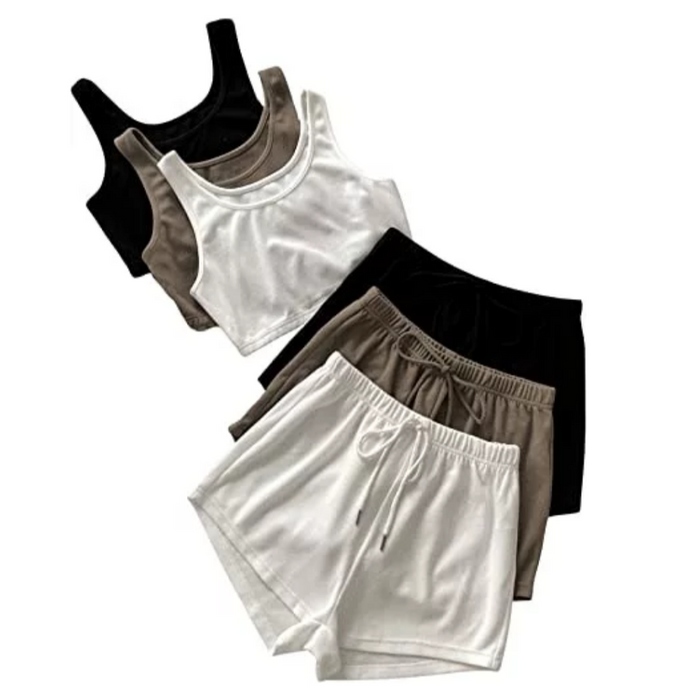 Women's Top and Elastic Waist Shorts