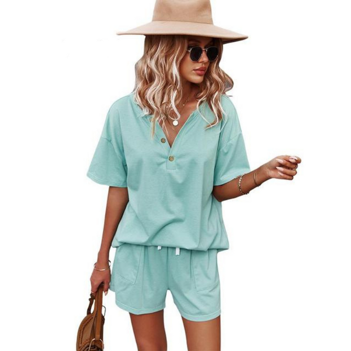 The Women's Cotton V-Neck Pajama Set