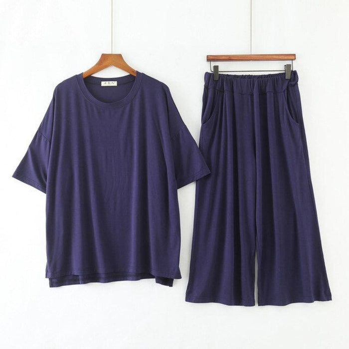 Cotton Pajamas Suit Short-Sleeve Shorts